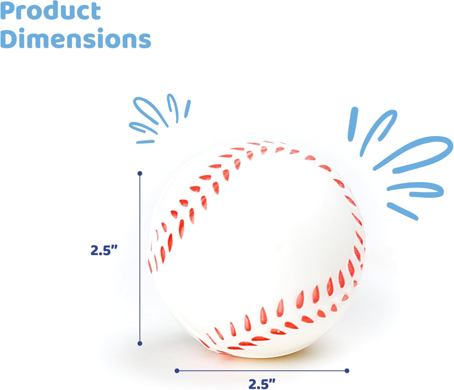 Baseball Sports Themed 2.5In Foam Squeeze Balls - Baseball Sport Stress Balls - Bulk Base Ball Party Favors and Decoration - Improve Grip and Dexterity - 1 Dozen
